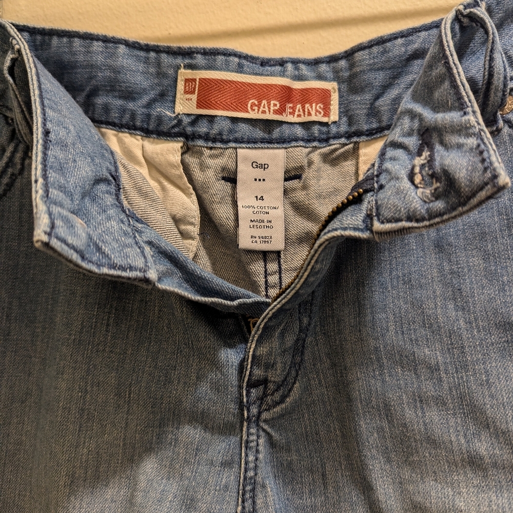 Gap Tie Belt Denim Medium Blue Jean Shorts High Rise Retro- 14 - Picture 12 of 13